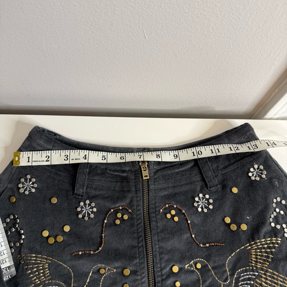 Free People Quetzal Mini Skirt Beaded Embroidery NWT 0 - Picture 13 of 14